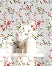 Papel de parede Peel and Stick HomkiHapai Floral Spring Red Floral