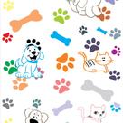 Papel De Parede Petshop Cachorro E Gato Patinhas Coloridas - Banner Bani Papel De Parede Petshop Cachorro E Gato Patinhas Coloridas - Banner Bani