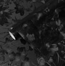 Papel de parede preto floral em relevo Erfoni 40 x 500 cm em PVC