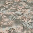 Papel de Parede Reno Floral Cinza, Verde e Laranja - Rolo Fechado de 0,53cm x 10mts