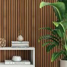 Papel de Parede Ripas de Madeira Natural Rolo 15m Adesivo Lavável