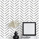 Papel de parede Rugreat Herringbone Peel and Stick preto/branco