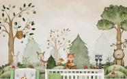 Papel De Parede Safári Bosque Raposinha Infantil M²