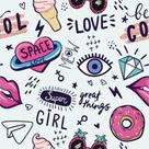 Papel De Parede Teens Meninas Girls And Love - 3,00x0,5m