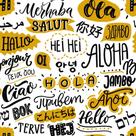 Papel De Parede Temático Saudações Vários Idiomas - 3,3x0,5m Papel De Parede Temático Saudações Vários Idiomas - 3,3x0,5m