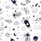 Papel de Parede Temático Universo Foguetes Astronautas 3,3m Papel de Parede Temático Universo Foguetes Astronautas 3,3m