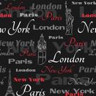 Papel de Parede Temático Viagens Nomes Cidades Famosas 1,5m