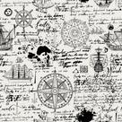 Papel De Parede Temático Vintage Navegação - 1,50x0,50m