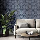 Papel de Parede Thema Damask Azul 28809
