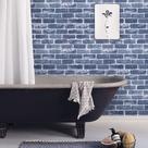 Papel de parede Timeet Blue Brick autoadesivo 45cm x 10m