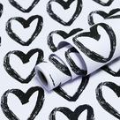 Papel de parede Timeet Modern Black White Heart 0,45 m x 10 m