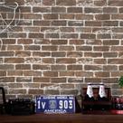 Papel de parede Timeet Vintage Brown Brick autoadesivo 45cmx5m