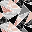 Papel De Parede Triângulos Geométricos Mármores - 3,3x0,5m