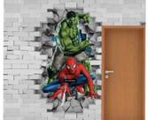 Papel De Parede Vinil Adesivo Auto Colante , Super Heróis Ph-1008 Hulk E Aranha