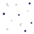 Papel de Parede Vinil Autocolante Baby Lua e Estrelas 2,50m