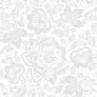 Papel de Parede Vinil Autocolante Floral Branco e Cinza 2,70m