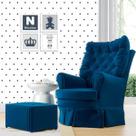 Papel de Parede Vinil Autocolante Poá Branco e Azul Escuro Papel de Parede Vinil Autocolante Poá Branco e Azul Escuro