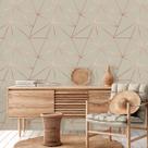 Papel de Parede Vinil Autocolante Zara Fendi Rose Gold 270