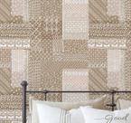 Papel de Parede Vinílico Adesivo Estampa Patchwork Estilo Asiático para Quarto e Sala Bege - S4Sassy