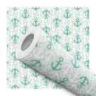Papel De Parede Vinílico Âncoras Verde Tom Pastel Quarto 12m