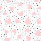 Papel de Parede Vinílico Autoadesivo Lavável Coração Rosa Bolinhas Preto e Branco Teen Feminino Decoração Quarto