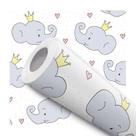 Papel de Parede Vinílico Elefante Fofo Infantil Quarto 1.5m
