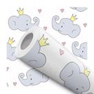 Papel de Parede Vinílico Elefante Fofo Infantil Quarto 12m