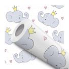 Papel de Parede Vinílico Elefante Fofo Infantil Quarto 1m