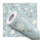 Papel de Parede Vinílico Floral Flor Azul Sala Quarto 5m