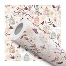 Papel De Parede Vinílico Gaiola Pássaros Quarto 12m