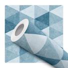 Papel De Parede Vinílico Geométrico Azul Triangular Sala Quarto 5m