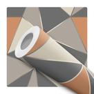 Papel De Parede Vinílico Geométrico Cinza Laranja Sala Quarto 3m