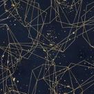 Papel De Parede Vinílico Geométrico Linhas Dourado Sala 1.5m