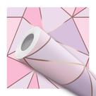 Papel De Parede Vinílico Geométrico Roxo Rosa Rosê Sala Quarto 3m