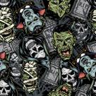 Papel De Parede Vinílico Monstro Zumbi Mumia Quarto Teen 12m Papel De Parede Vinílico Monstro Zumbi Mumia Quarto Teen 12m