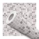 Papel de Parede Vinílico Pastilha Estilo Aço Cinza 2m