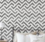 Papel de Parede Vinílico Removível Estampa Zigzag Tecido, Impermeável Cinza para Decoração - S4Sassy