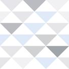 Papel De Parede Vinílico Triângulo Geométrico Azul E Cinza Quarto 2.5m Papel De Parede Vinílico Triângulo Geométrico Azul E Cinza Quarto 2.5m