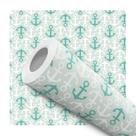 Papel De Parede Vinílico Verde Âncoras Tom Pastel Quarto 2.5m