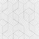 Papel de parede WENMER Hexágono Geométrico Prateado 45cm x 5m PVC
