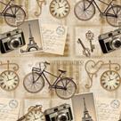 Papel de Presente Bobina Couchê 60CM MOD. 245 Vintage Bobina com 100M