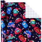 Papel de regalo BIOBROWN Navidad 43 cm x 10 m Diseño divertido de consolas de juego