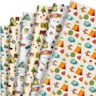 Papel de regalo tema camping Whaline 50x70cm - 12 hojas