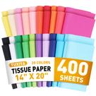Papel de seda 400 folhas 14x20cm, 20 cores para embalagem de presente