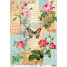Papel de Seda Arte Fácil Carta com Galhos e Rosas - SE-04
