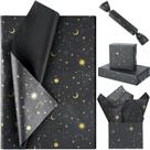 Papel de seda Bolsome Galaxy Black Gold Moon Star 100 folhas
