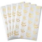 Papel de seda MR FIVE branco com ouro metálico Thank You 100 folhas