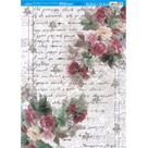 Papel Decoupage Flores e Textos Pdz-019 24,5x33cm Litoarte