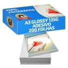 Papel Fotográfico Foto Adesivo 135g A3 Glossy À Prova D'água Pacote 200 Folhas Premium