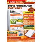 Papel Fotográfico Matte A4 230gr m² Jojo Resistente à Água e Secagem Rápida 60 Folhas Papel Fotográfico Matte A4 230gr m² Jojo Resistente à Água e Secagem Rápida 60 Folhas